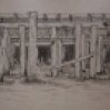 Wharf Drawing, graphite, ink, Mississippi River mud